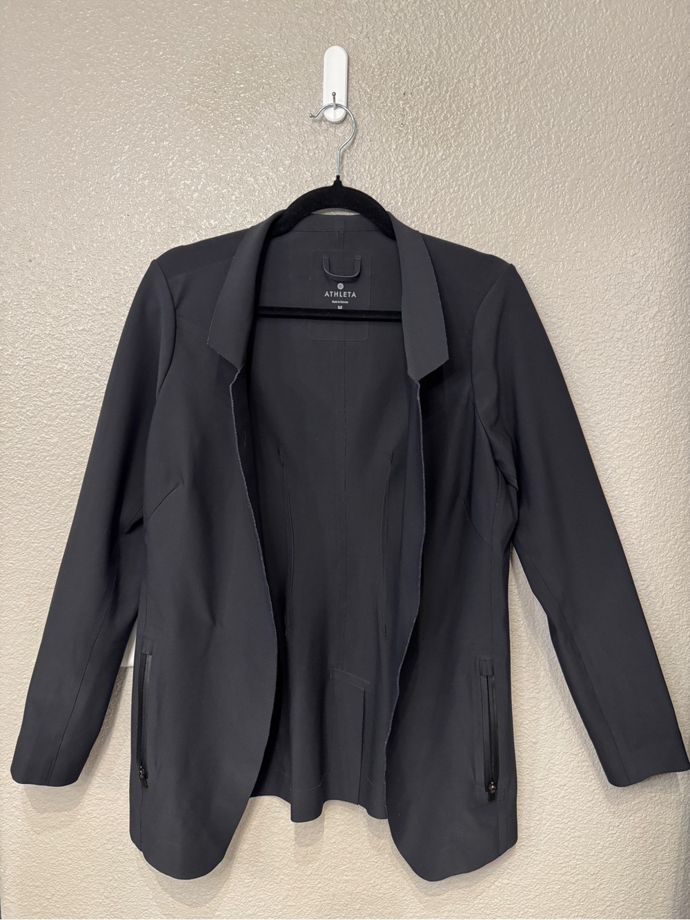 Athleta Cosmic Blazer Black Stretch Travel Jacket Size M